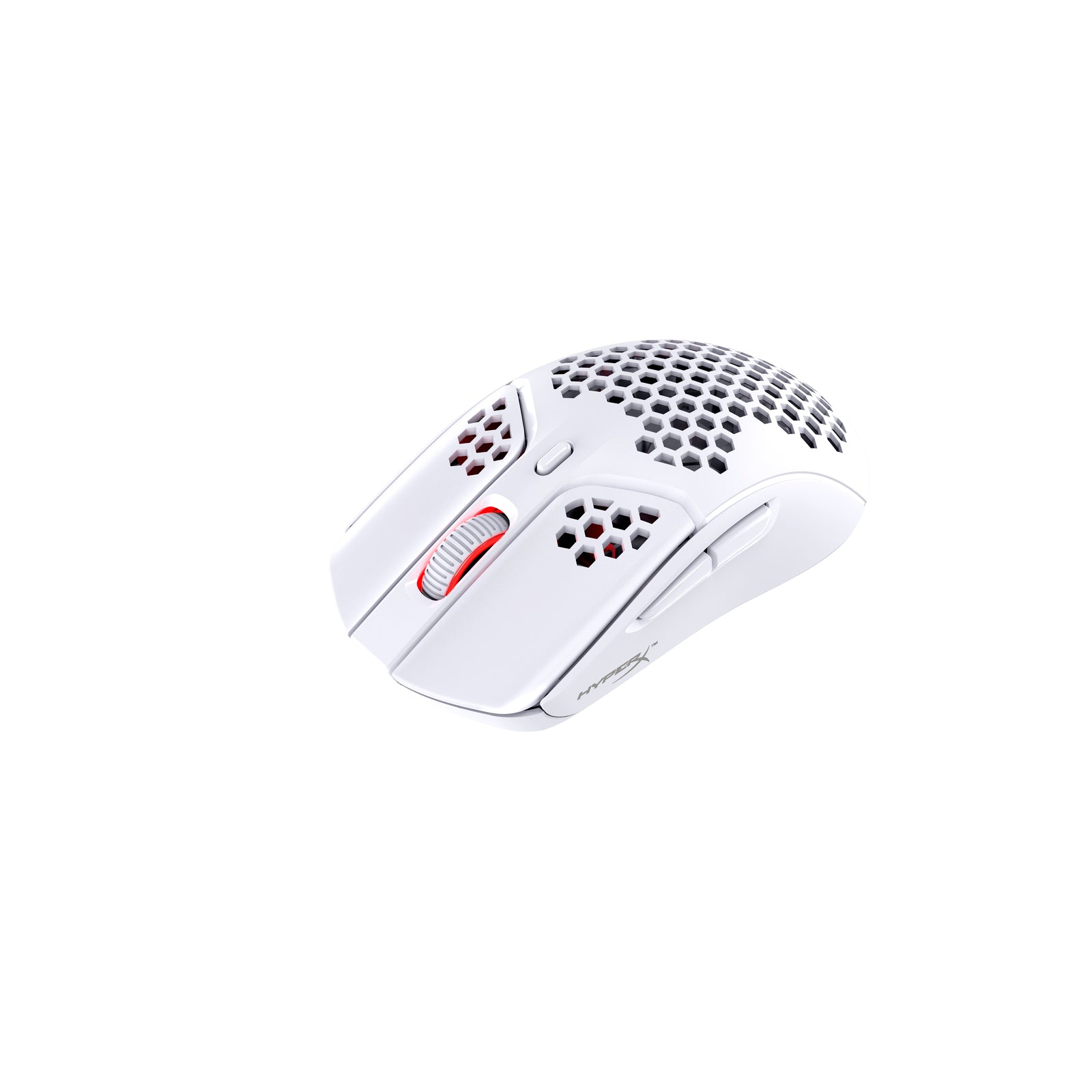 HyperX Pulsefire Haste Wireless White, pointing left - down, view from above
